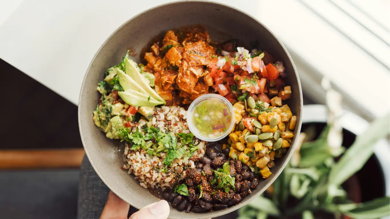 Beef Taco Bowl with Crispy Onions