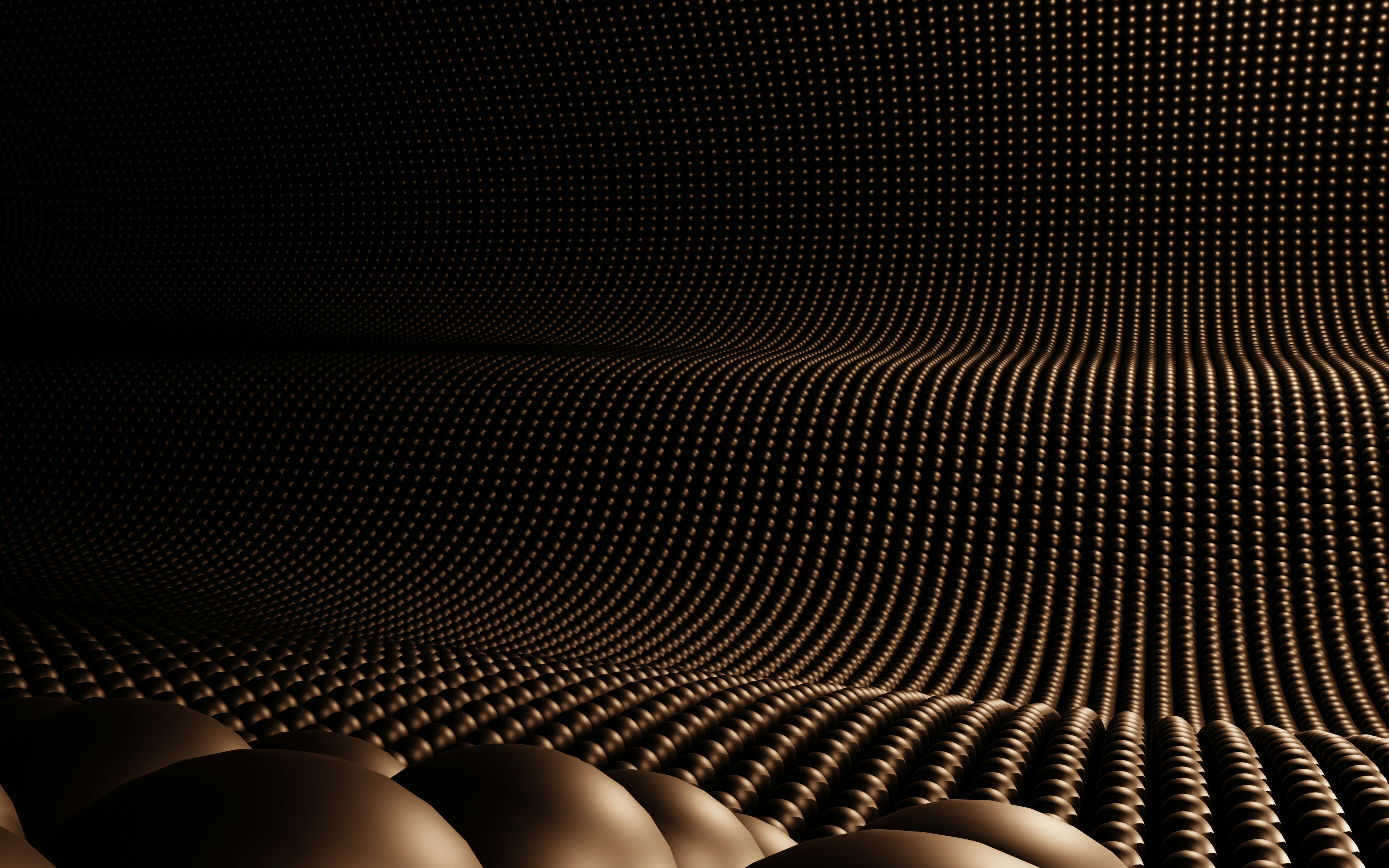 Abstract textured surface with rounded spheres in foreground