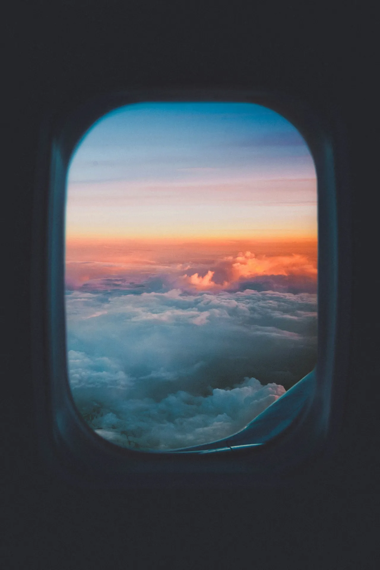 Looking out of plane window