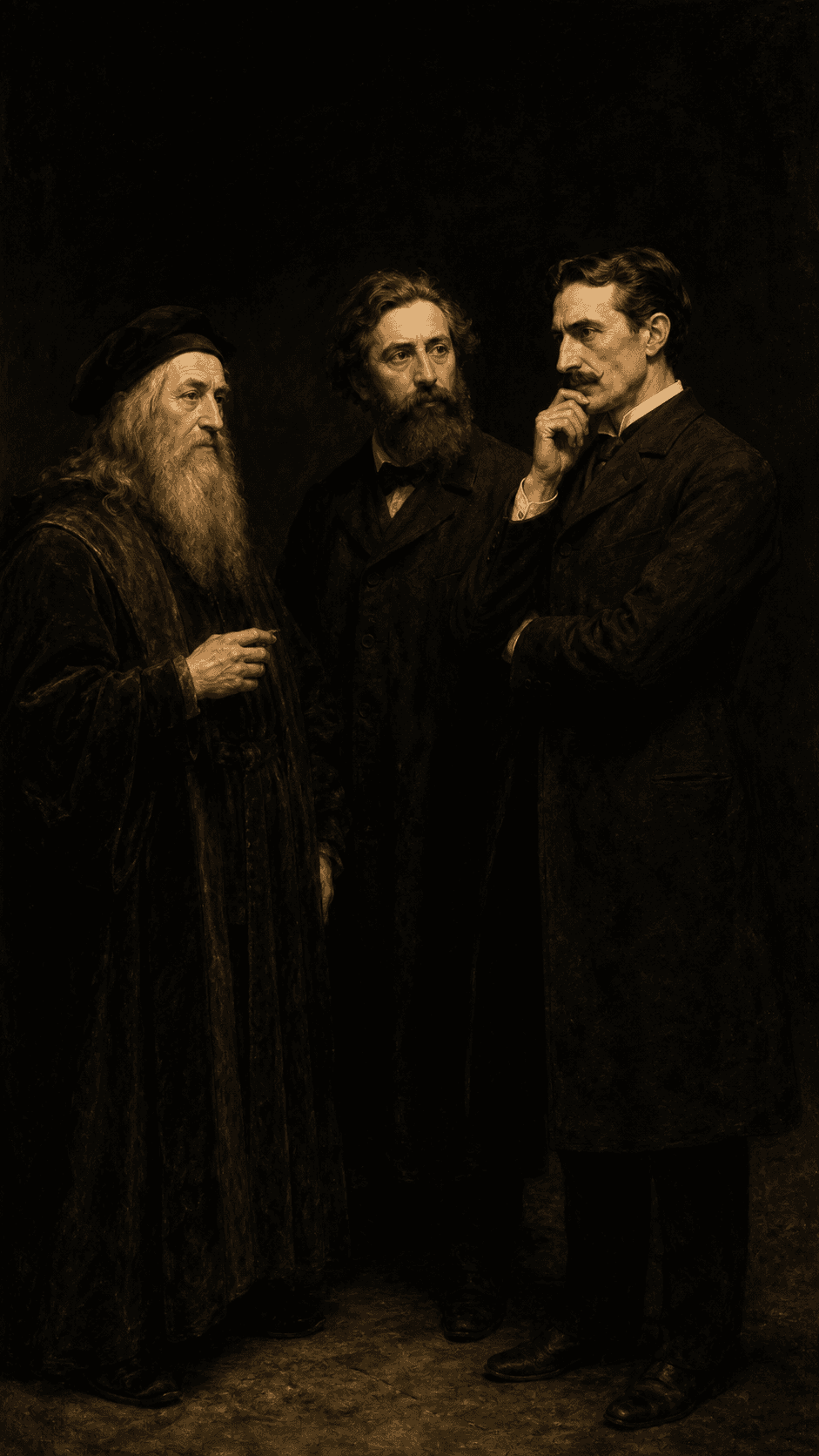 Leonardo da Vinci, Antoni Gaudí, Nikola Tesla