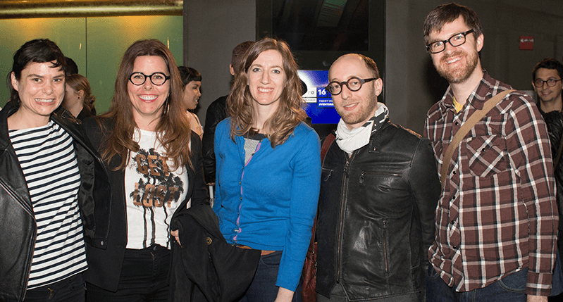 group photo of three women and two men