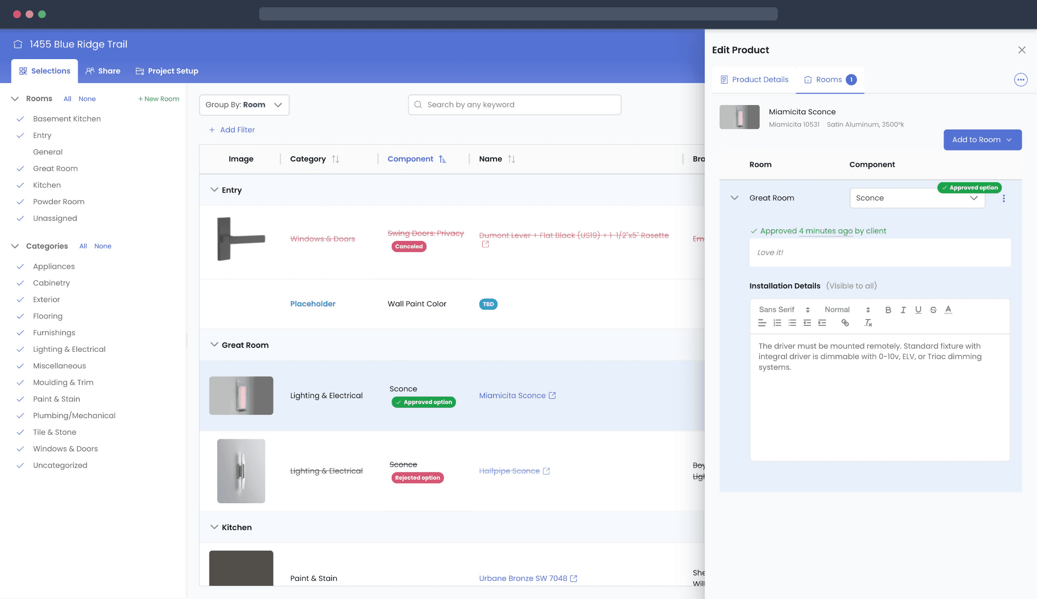 Screenshot of the main dashboard with gradients as background