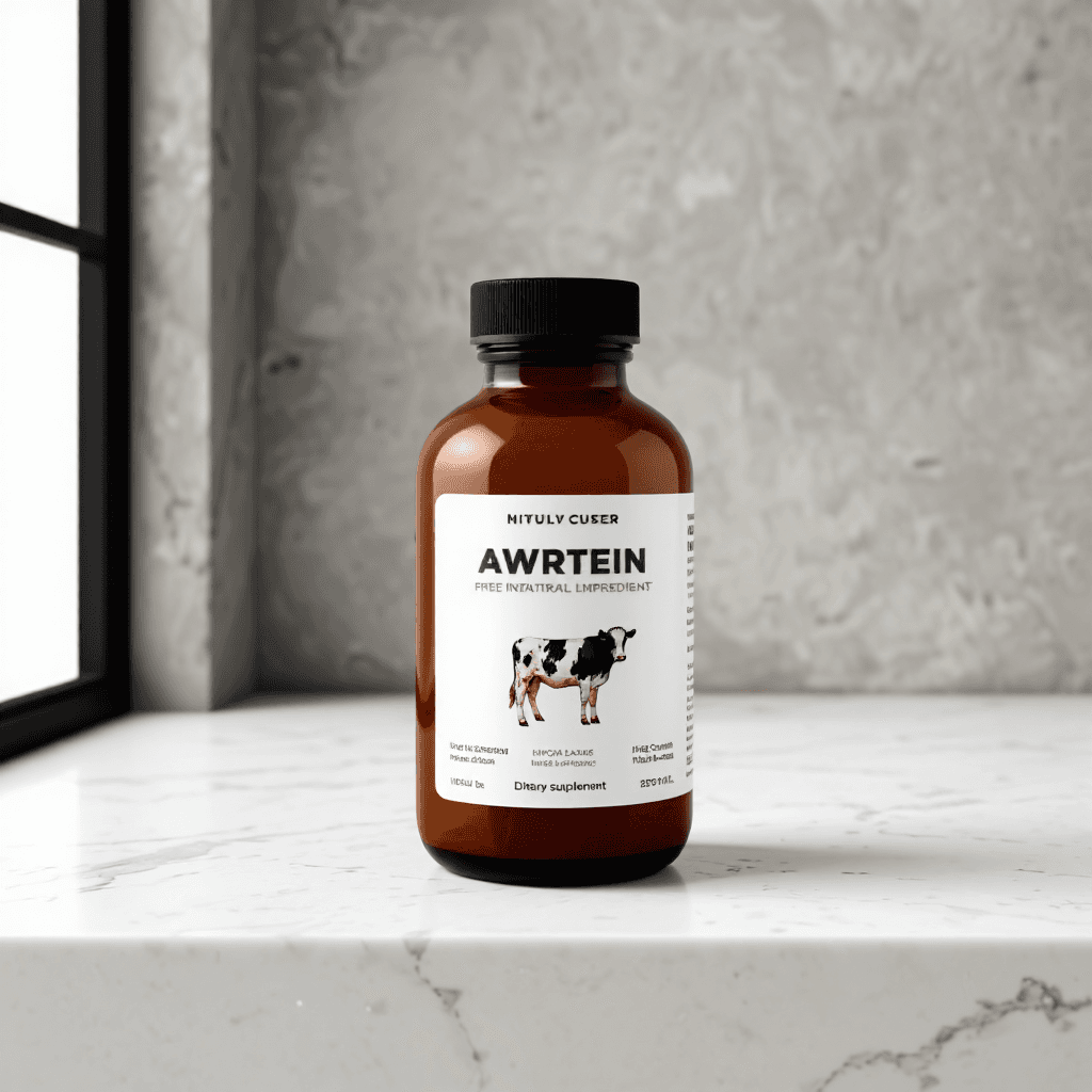 product photography of a bottle of dietary supplement