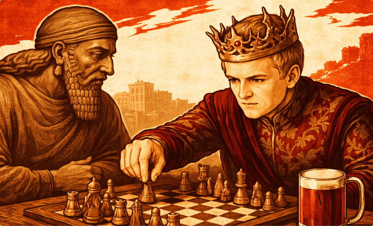 King and Nimrod playing chess