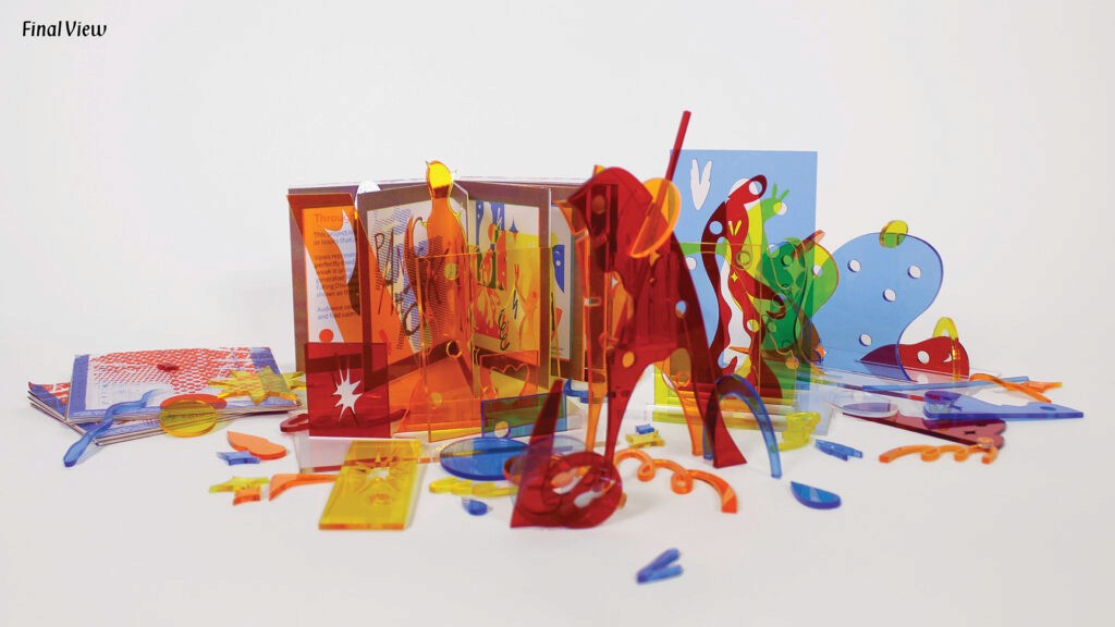 colorful cut out shapes art piece
