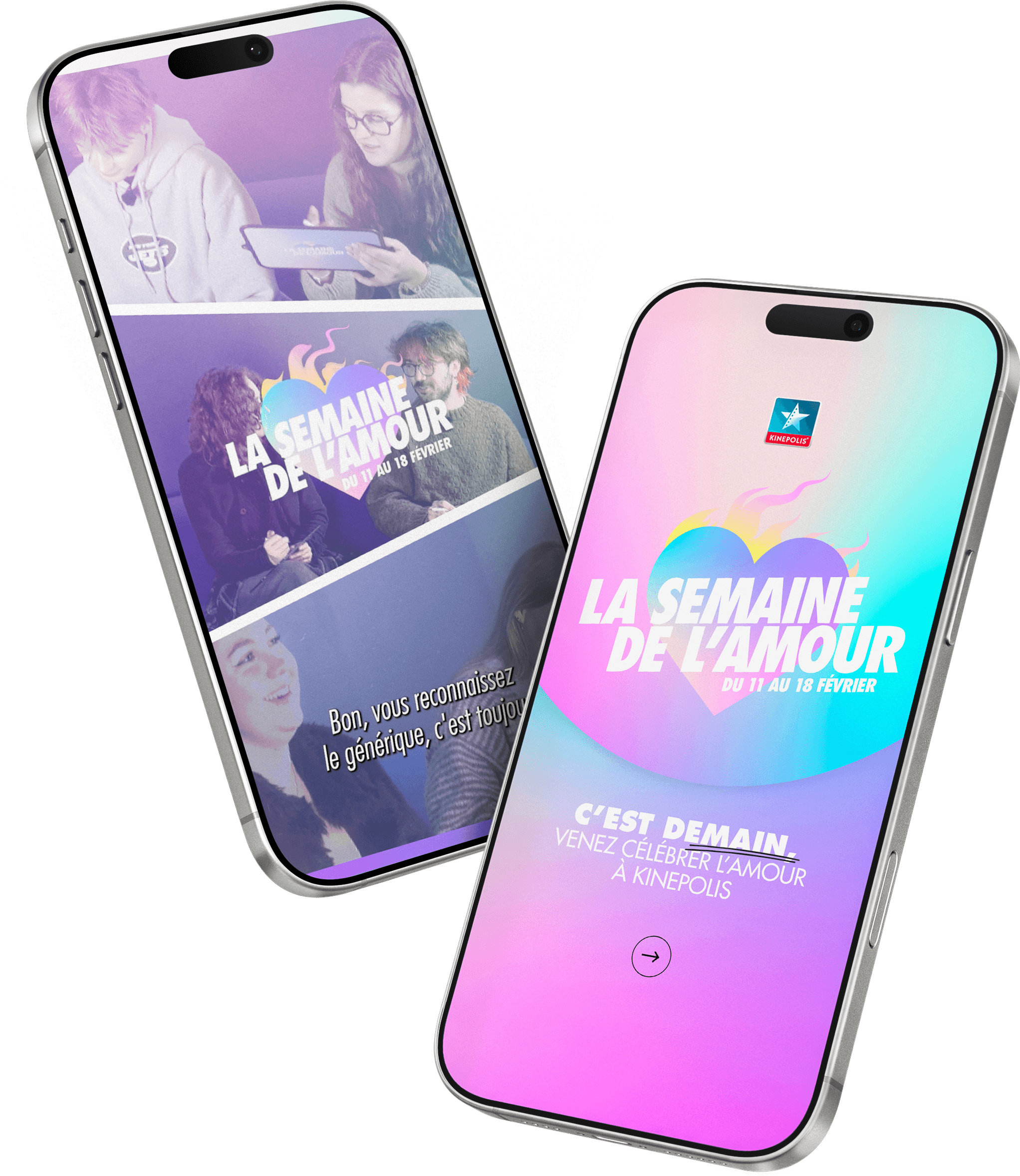 Exemple de publications pour Campagne de Saint-Valentin Kinepolis pour la Semaine de l'Amour par Buddy