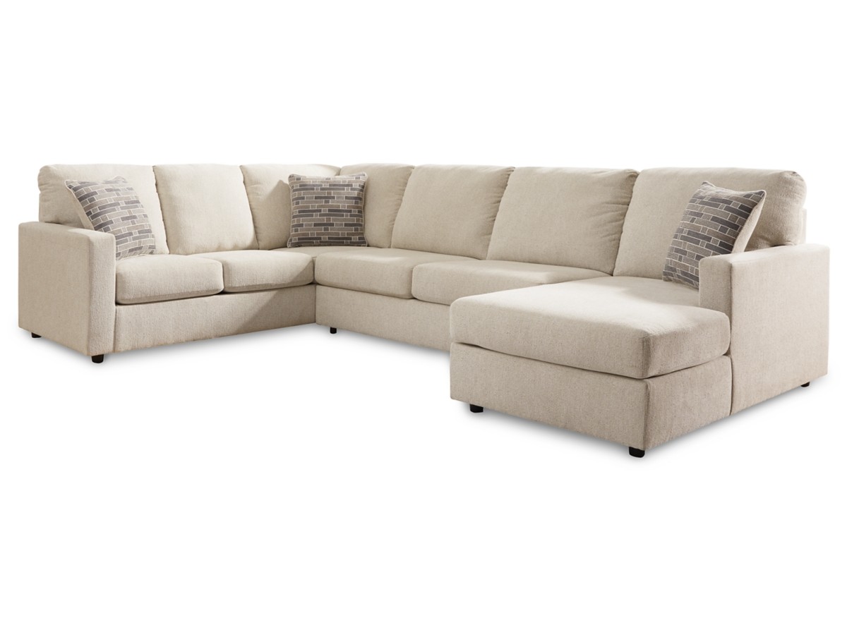 Stylish linen couch featuring a modern design and deep seating, perfect for adding a touch of coziness to your space.