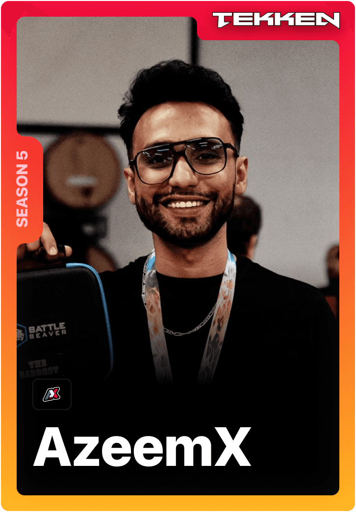 AzeemX Tekken esports player competing on 1v1Me staking platform