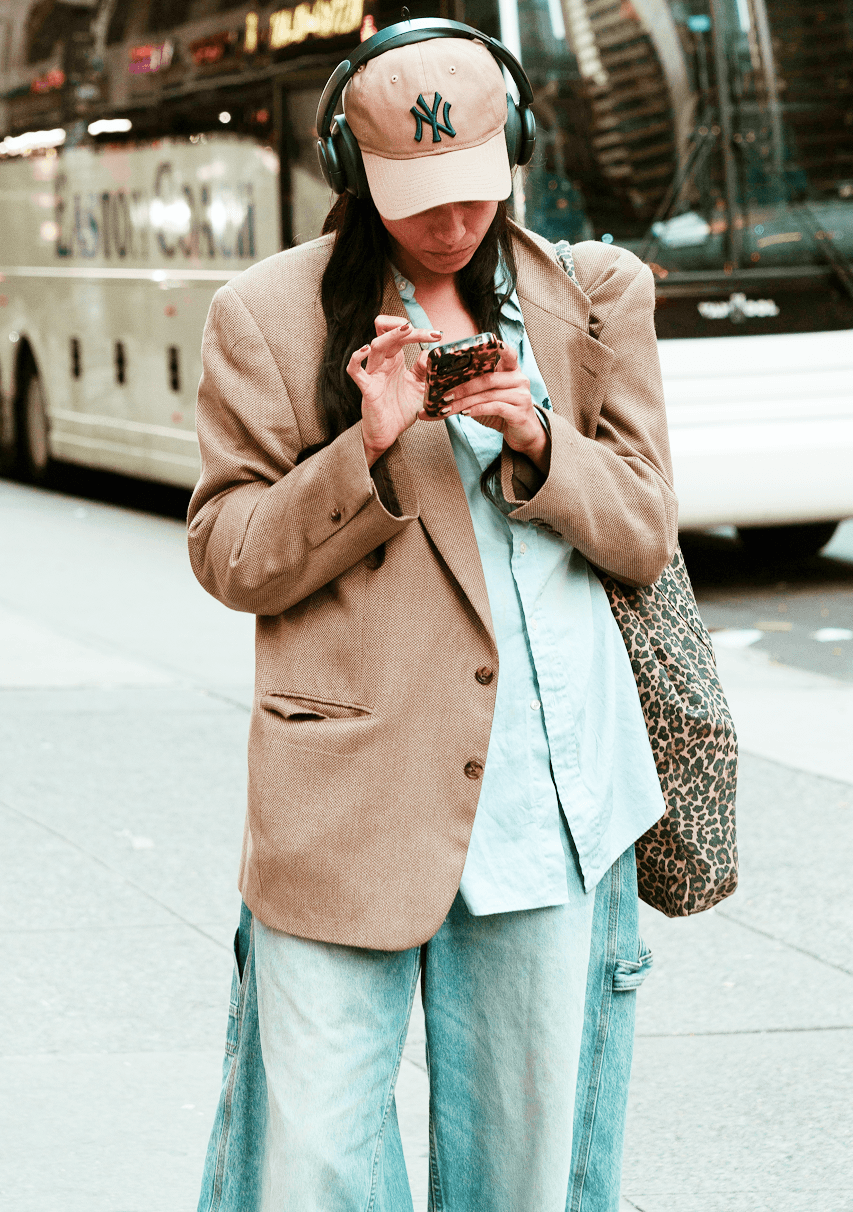 Close-up portrait with neutral expression and light hair