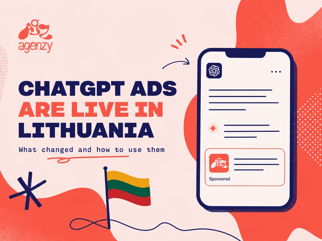 ChatGPT ads are live in Lithuania: a phone showing an answer with a sponsored card under it
