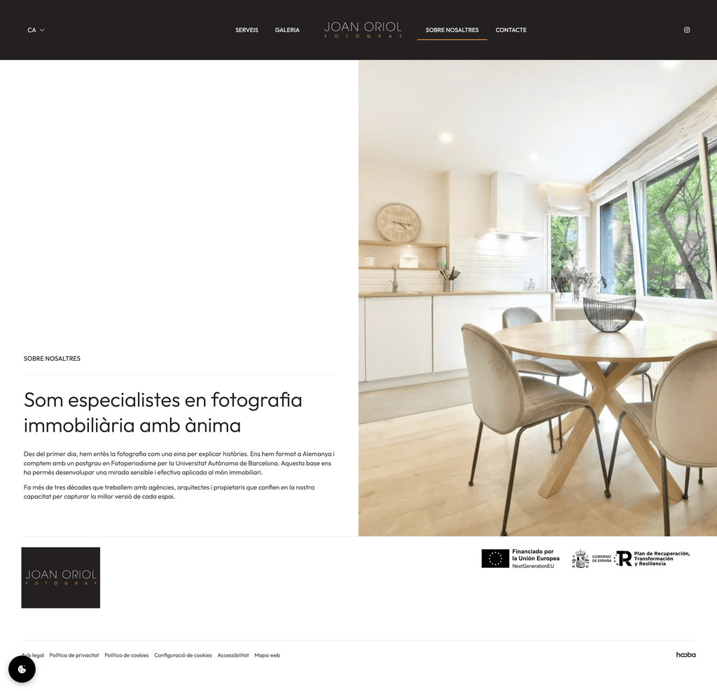 Joan Oriol - Web deisgn - About page