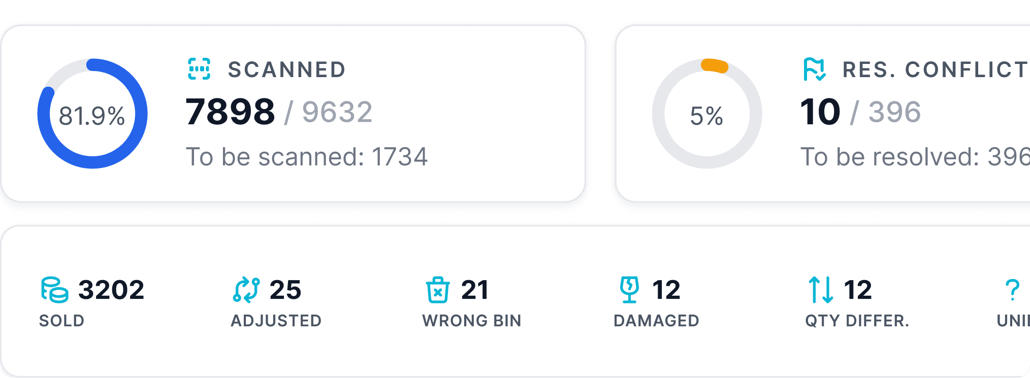 Inventory management screen in Stonify tracking stone slabs, materials, and stock availability.