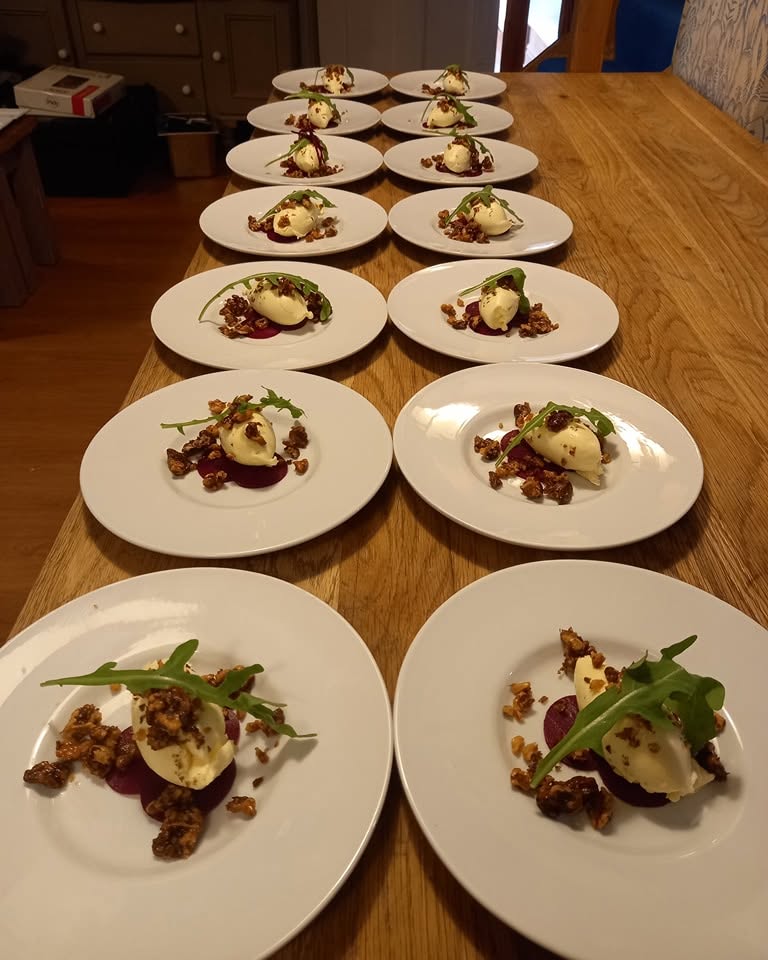 A selection of plated dishes arranged on a table