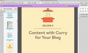 content cookbook inside page