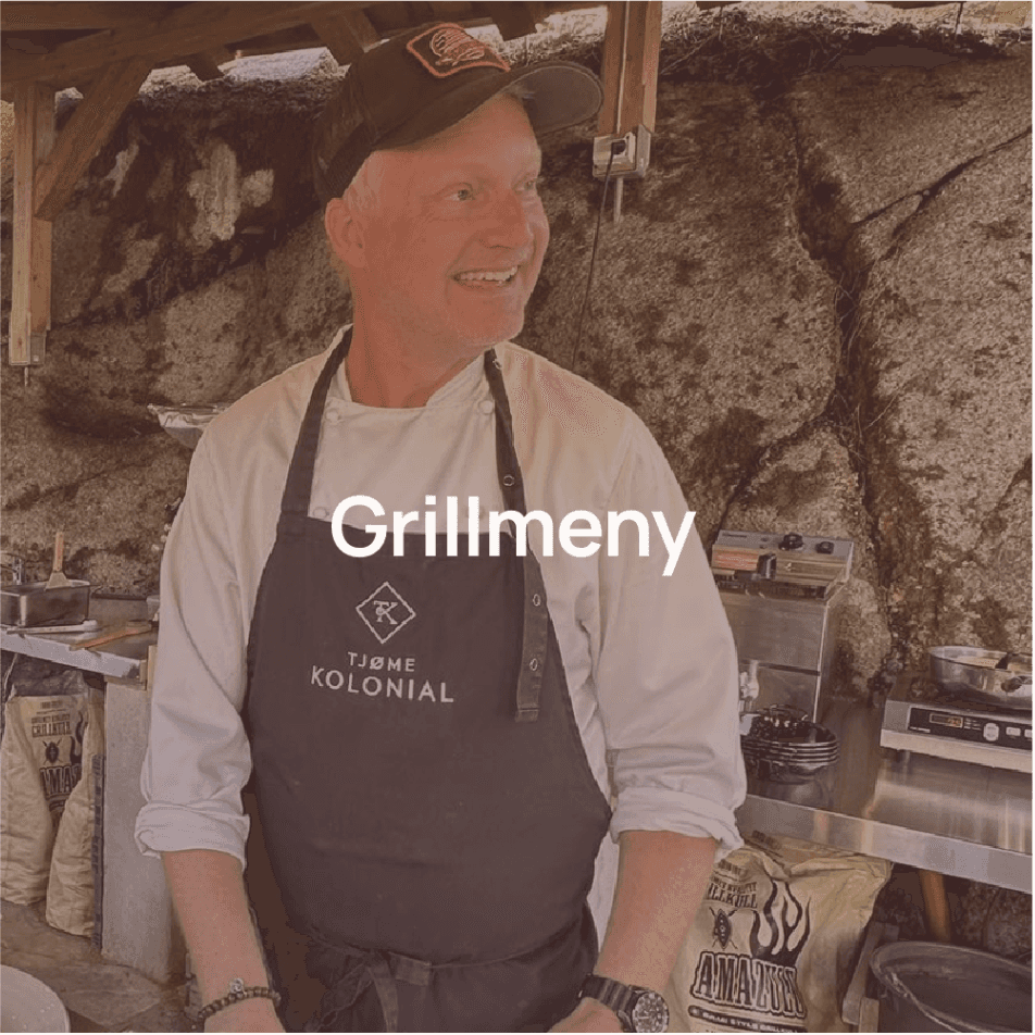 Kokken Kim som forebreder grillmeny, men "grillmeny" overlay