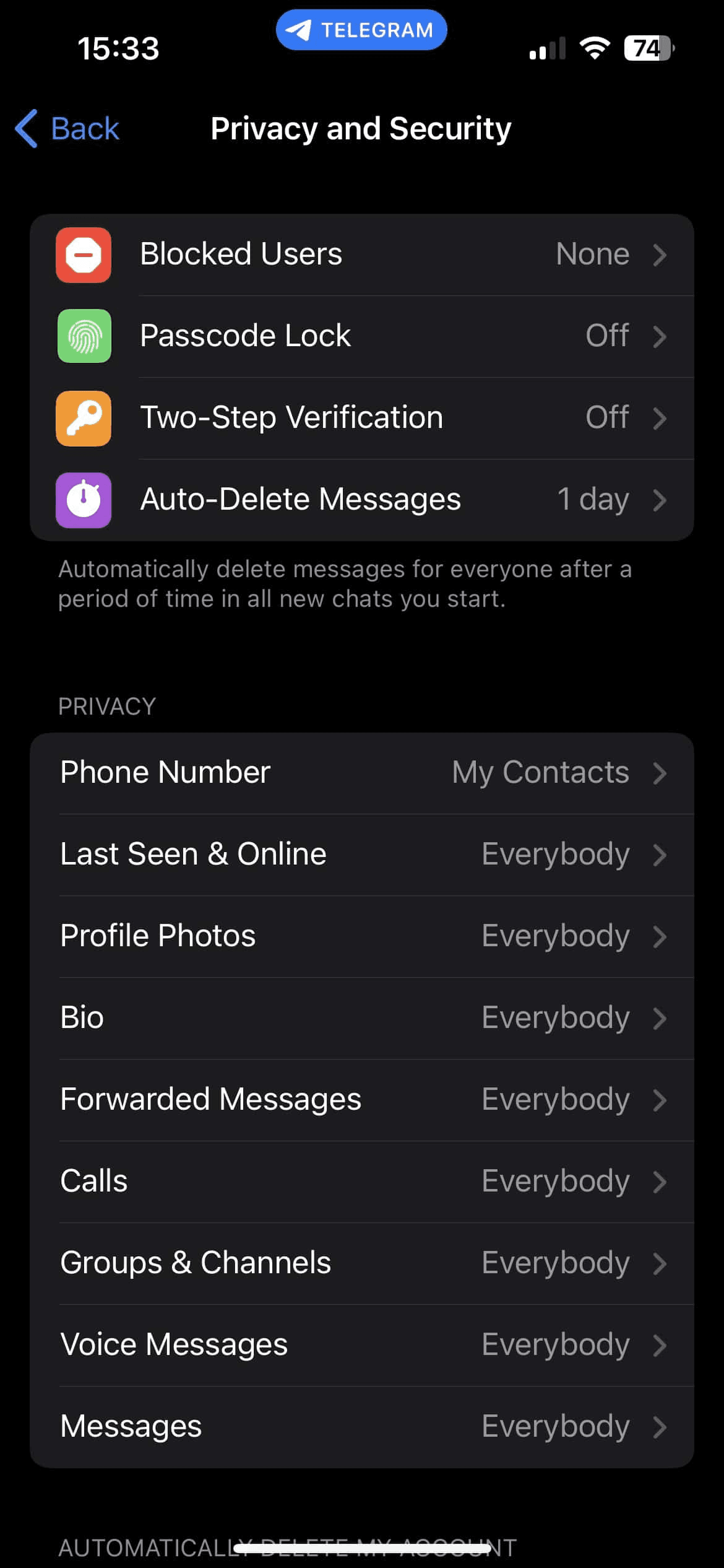 telegram last seen settings