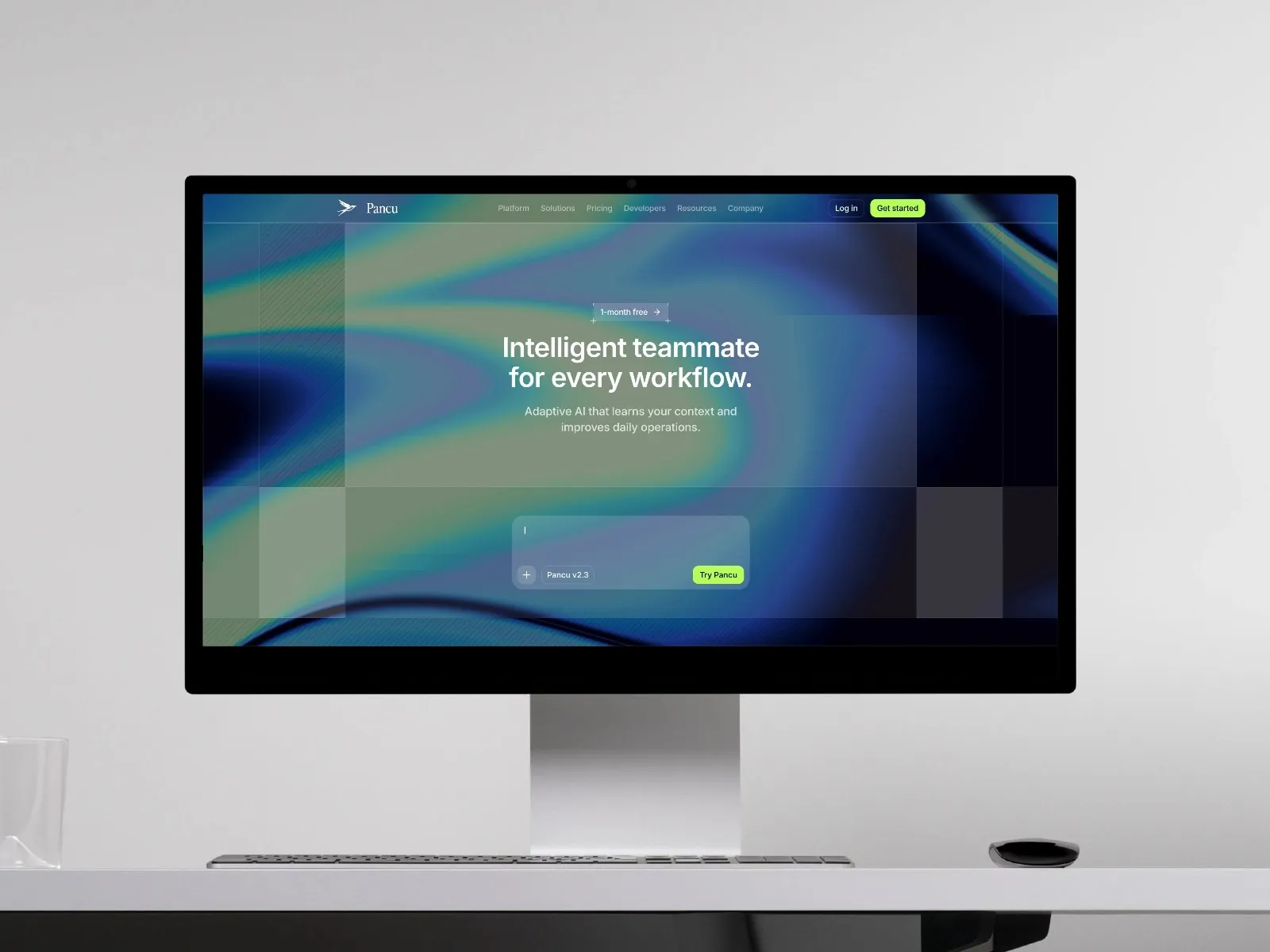 Computer screen displaying vibrant AI software interface.
