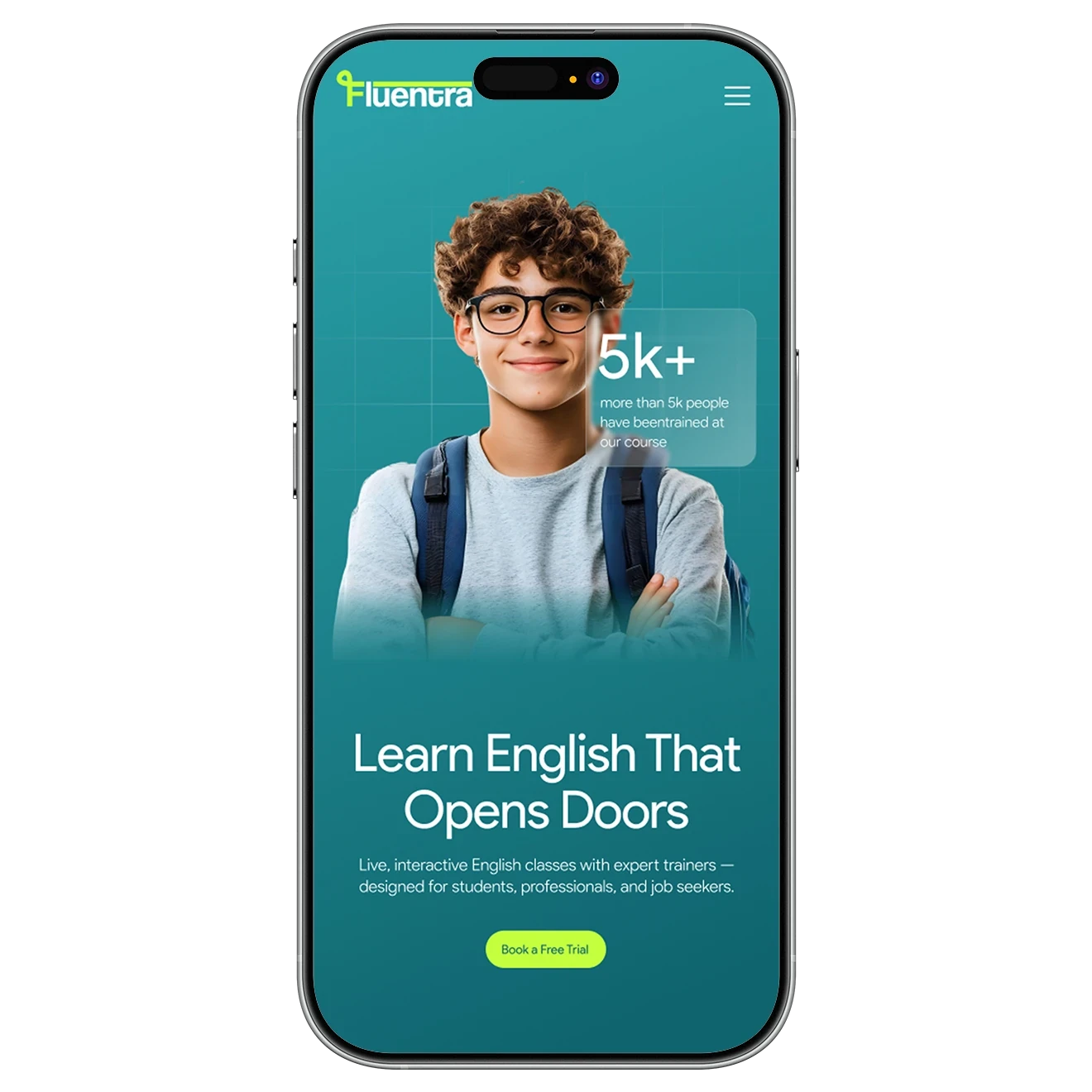 education responsive website design adapted for phone screen for online classes