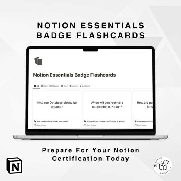 Notion Essentials Exam Flashcards