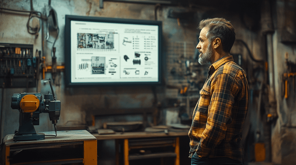 Workshop with screen