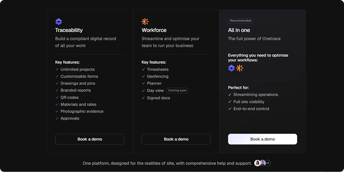 Onetrace pricing
