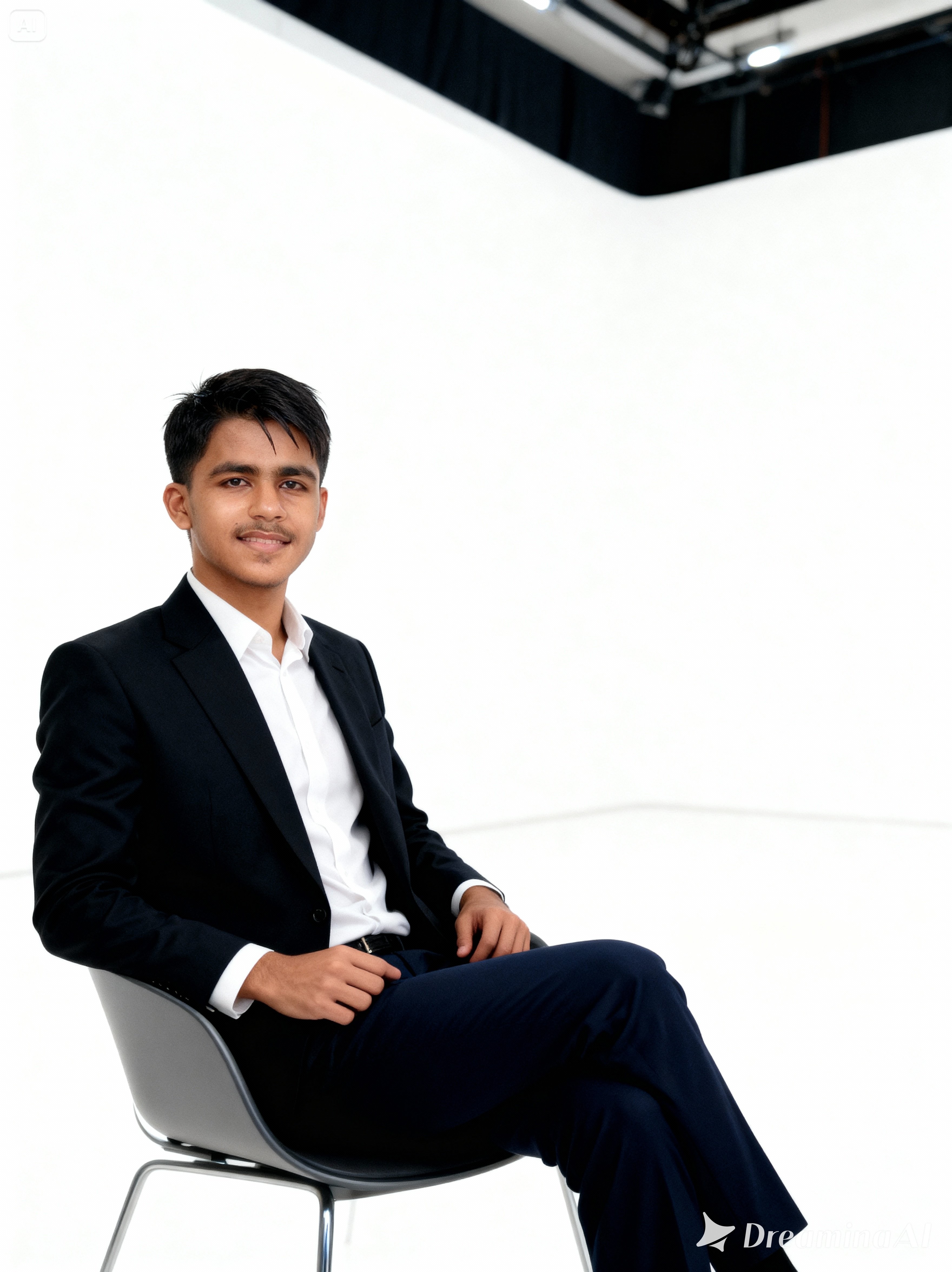 Portrait of portfolio creator – back view