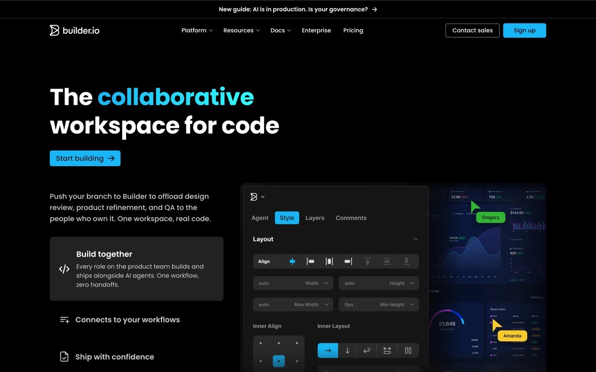 AI Landing Page Design Tools with Builderio