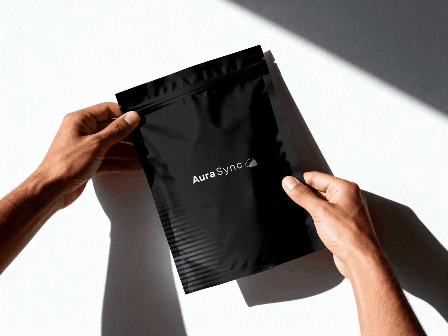 AuraSync Logo Pouch Mock-up