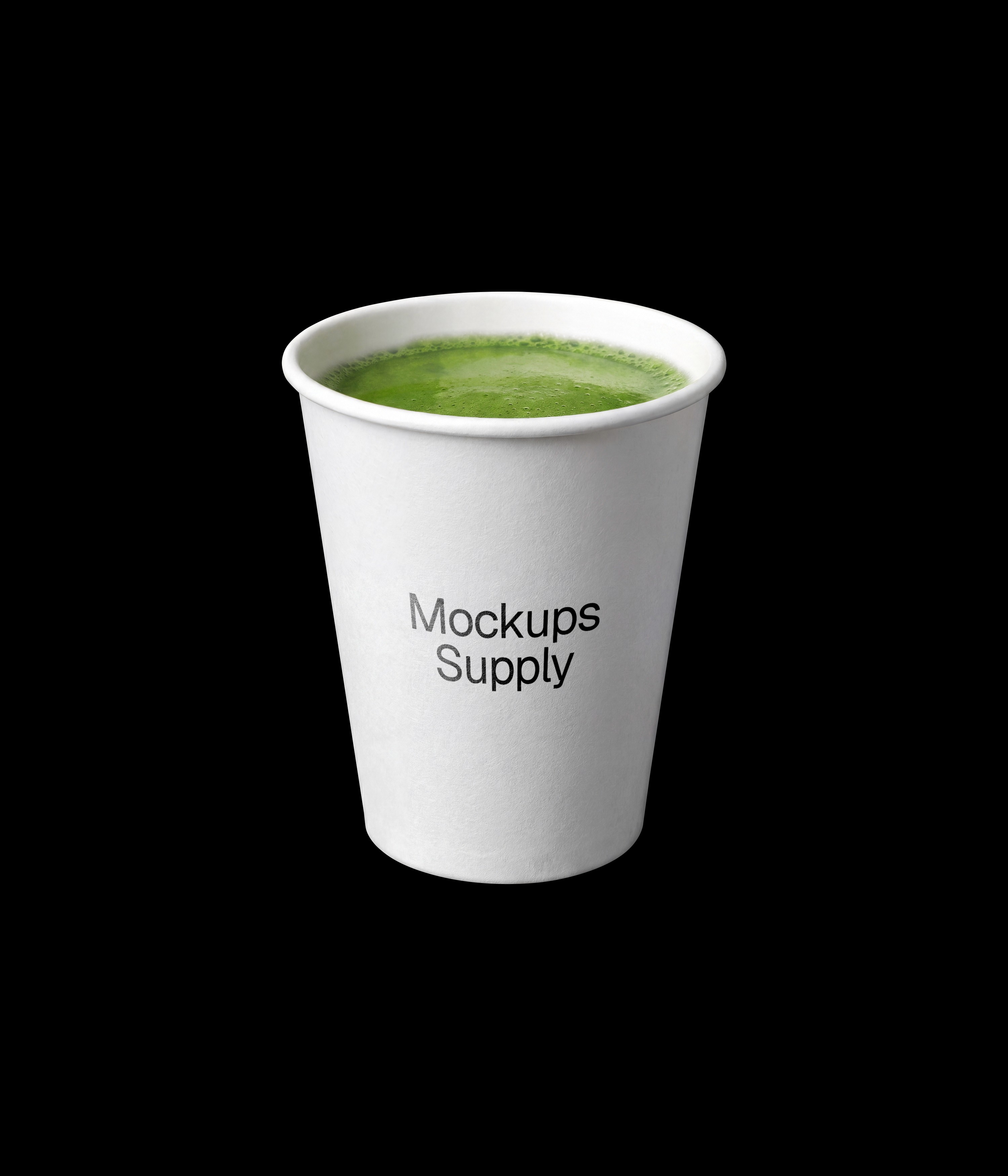 Cup mockup filled with matcha latte download PSD