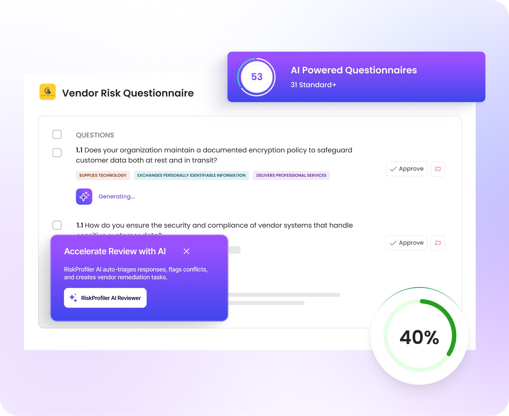 RiskProfiler external attack surface management showing CVE correlation and patch prioritization