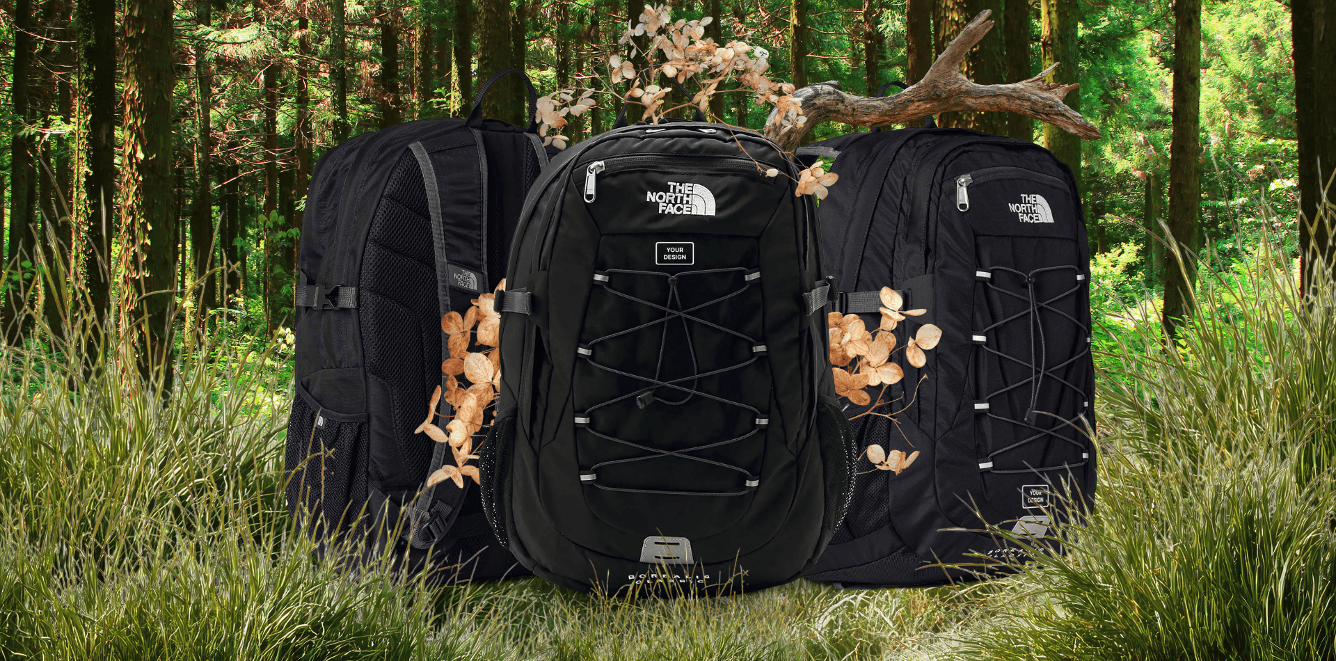 The North Face custom branded backpacks for outdoor corporate merchandise