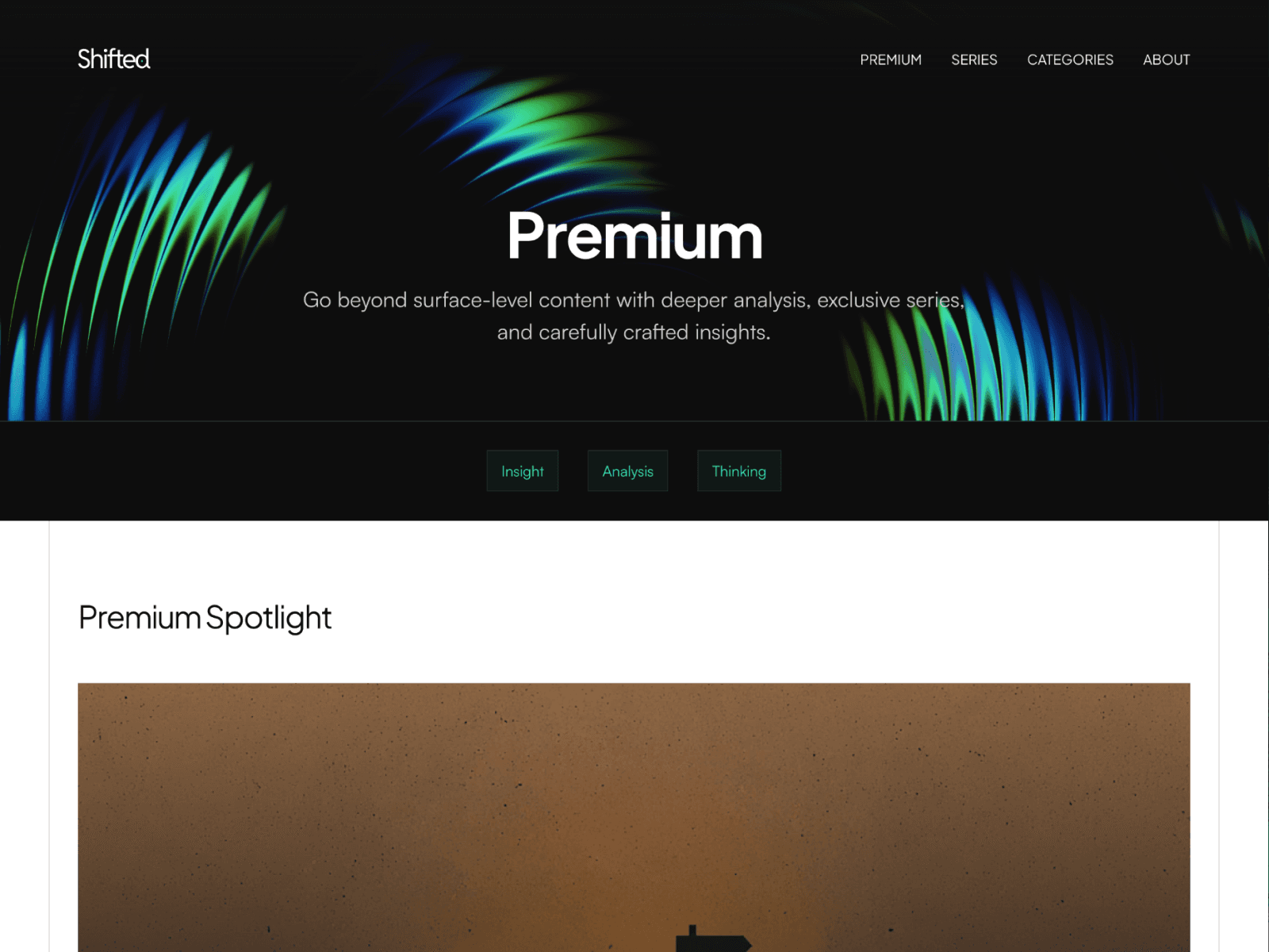 shifted media premium section