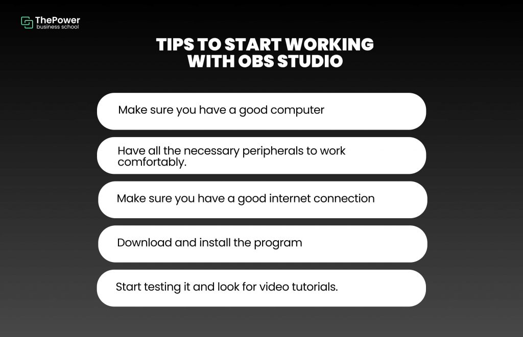 Tips to start working with OBS Studio