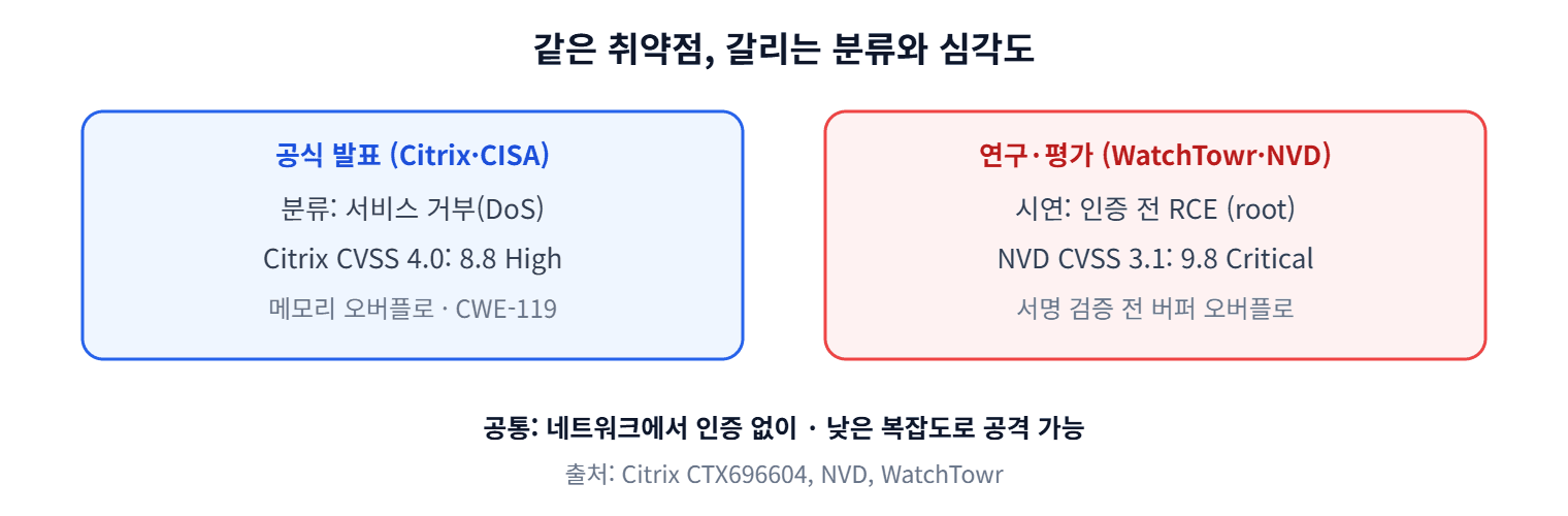 분류와 심각도 비교