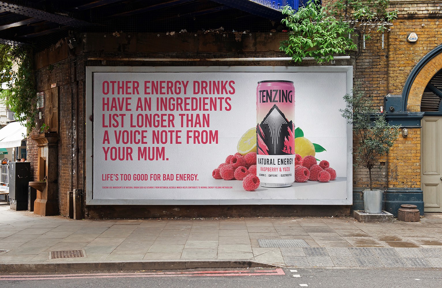 Streetside billboard with flyposters of the Batch.Works brand and illustrations