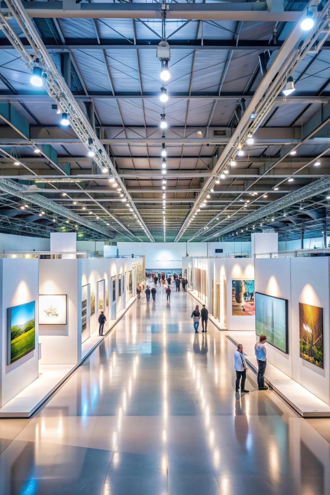 專業機場主題展覽設計,採用飛機跑道地坪及弧形多媒體互動顯示牆,營造室內沉浸式視覺體驗。