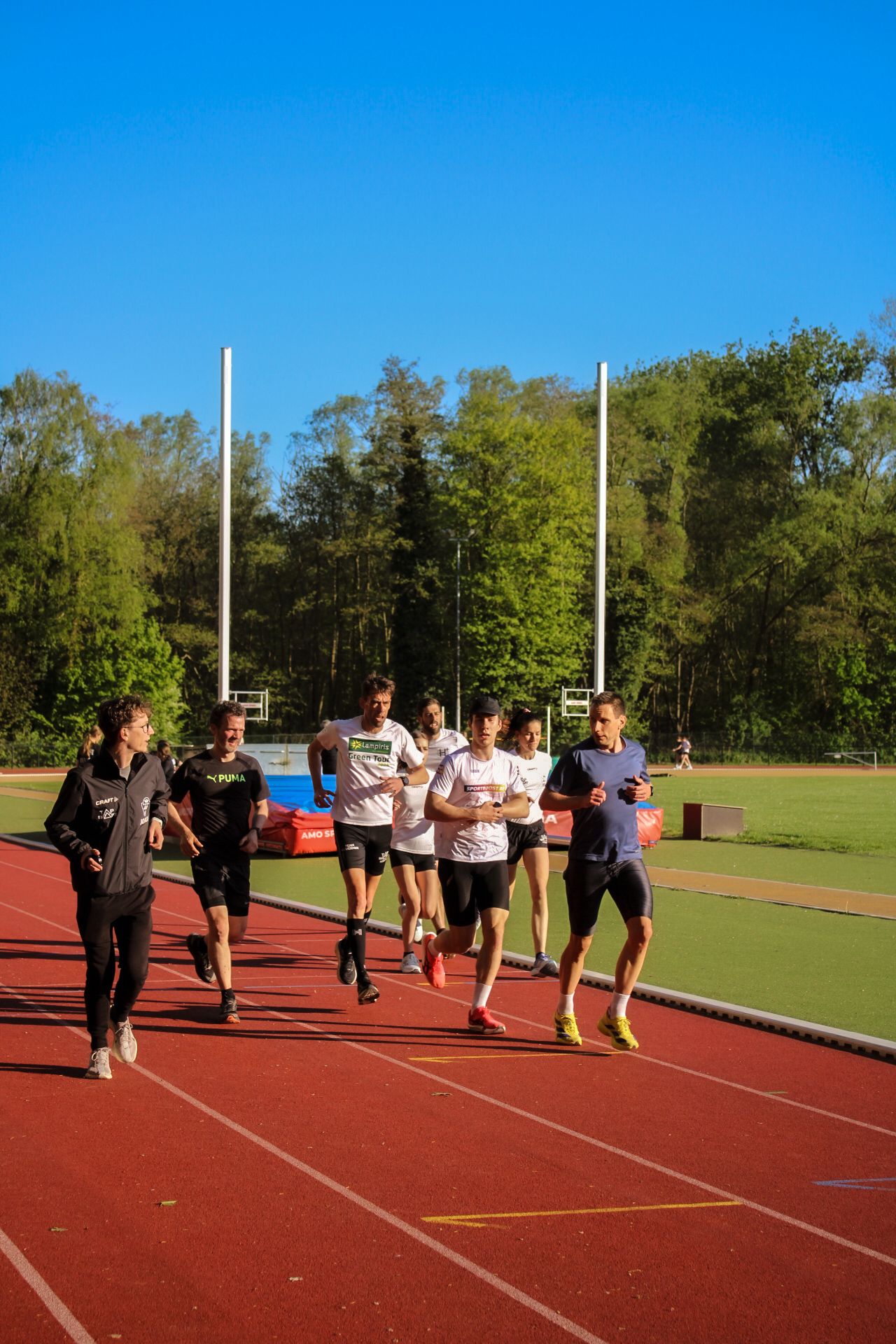 Athlete winning a race