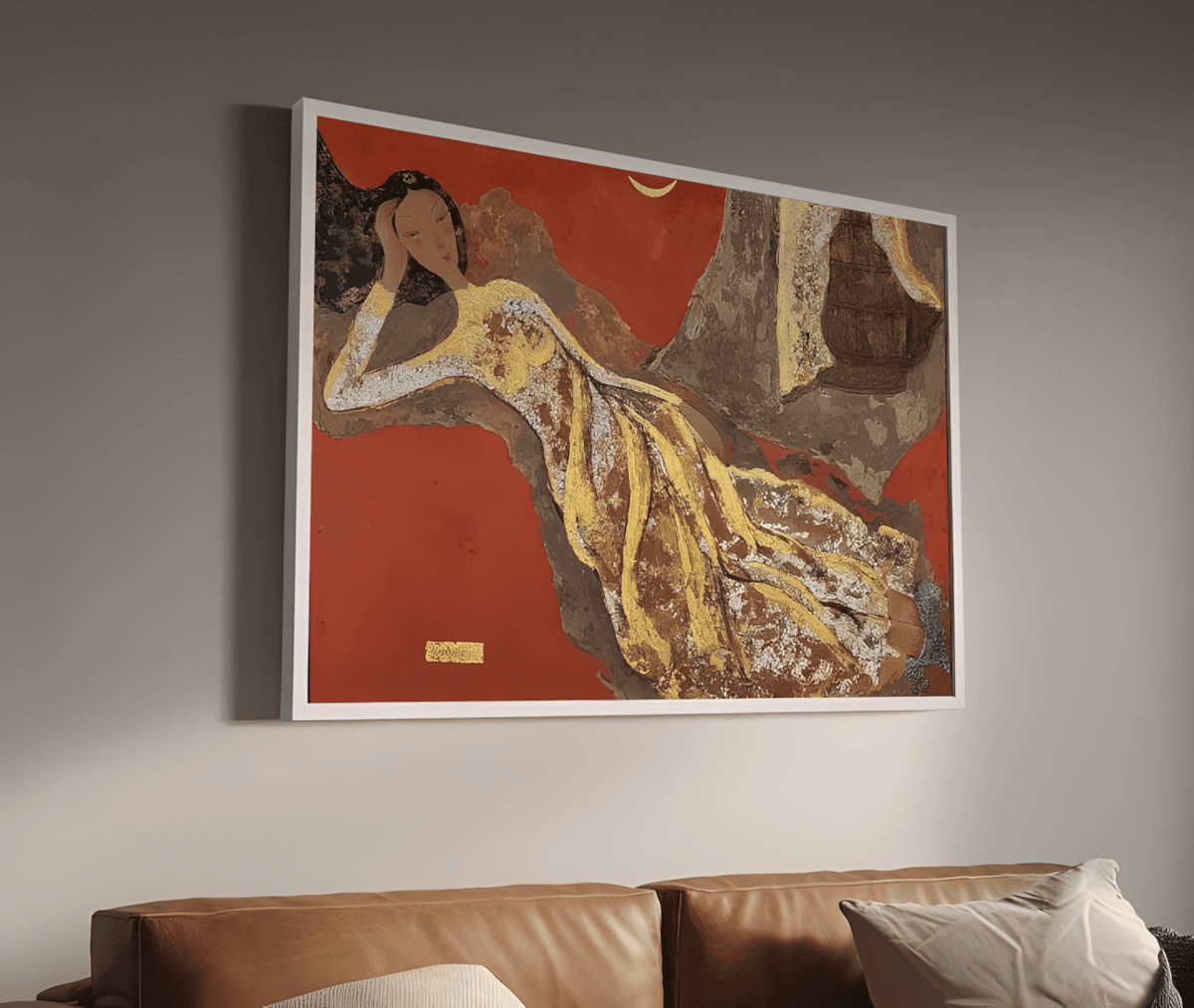 premium art poster and canvas prints, with originals available, from QART , of the artwork " Crescent Moon "