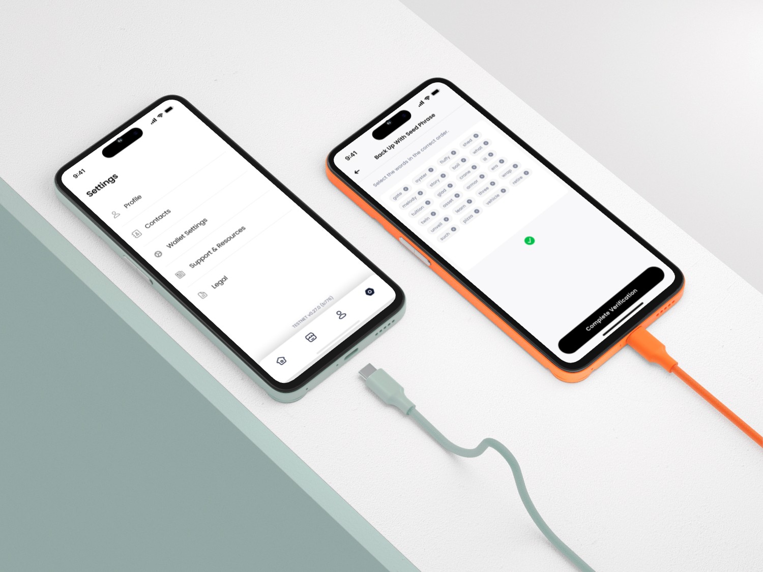 Conveniently manage and back up your wallet via the settings section.