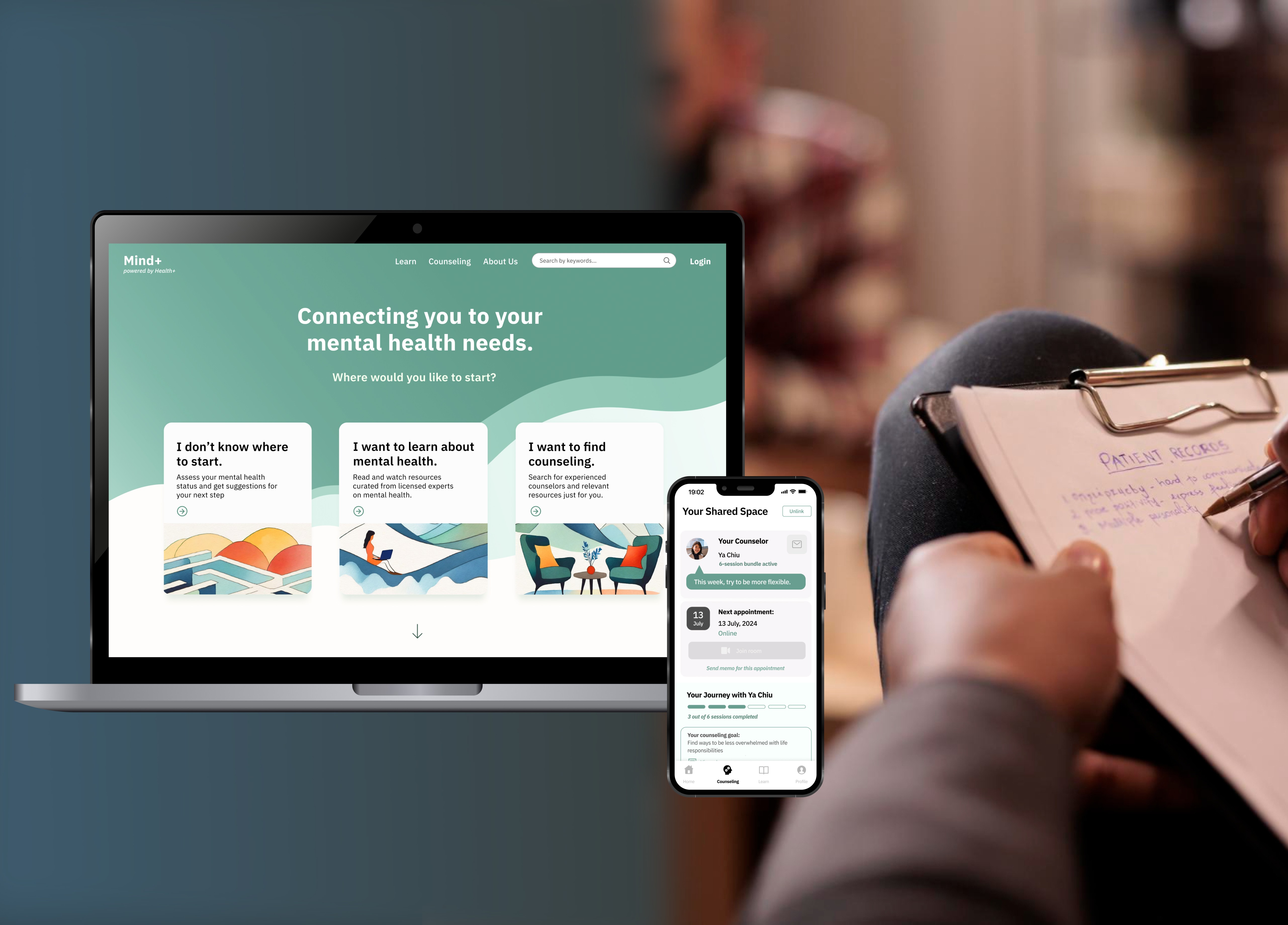 Clario dashboard showing balance, daily spending limit, savings plans, and real-time expense tracking in a modern interface.