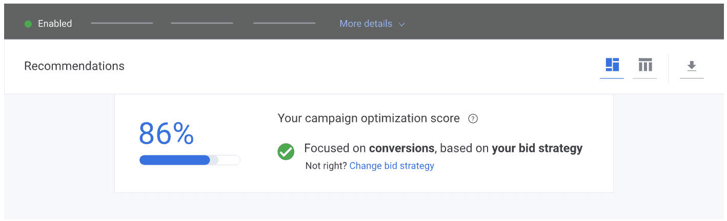 Keeping your Google Ads optimization score high