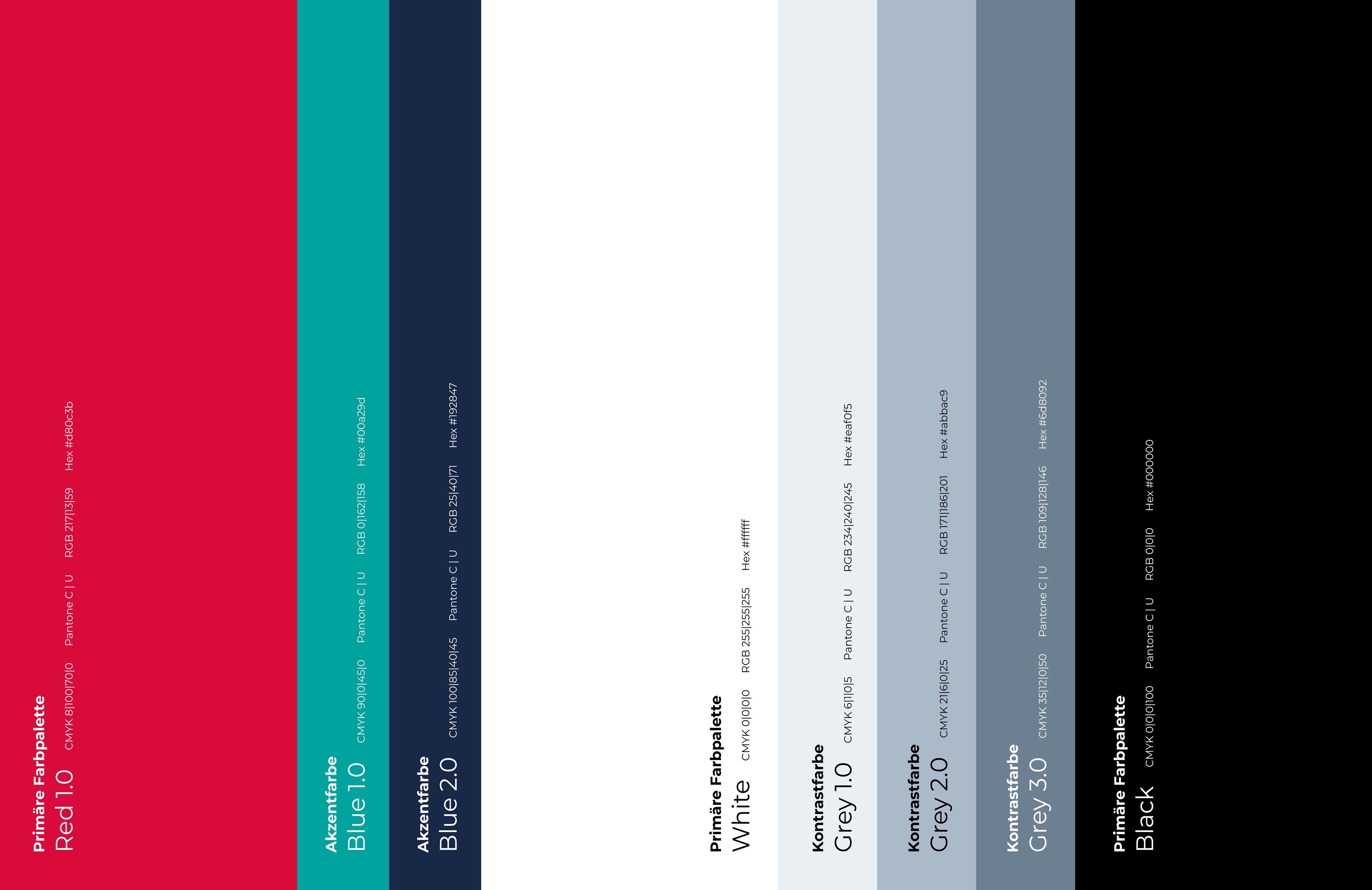 Farb- und Designelemente des Corporate Designs der Global Gruppe – klare, strukturierte Markenästhetik.