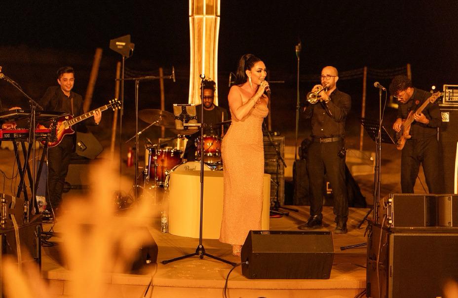 Wedding dancers and live musicians performing during a luxury Dubai wedding planned with an entertainment agency Dubai.