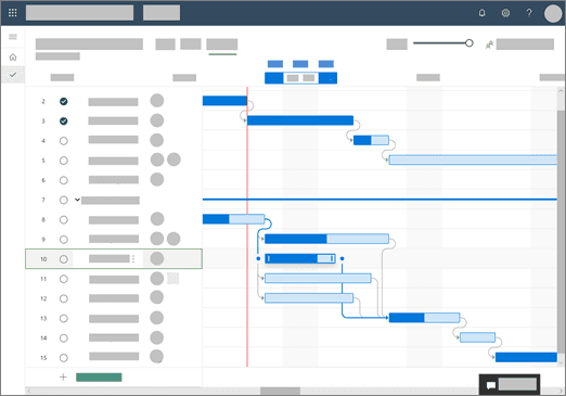 Aabruma: Voorbeeld PM-tooling (Gantt-chart)