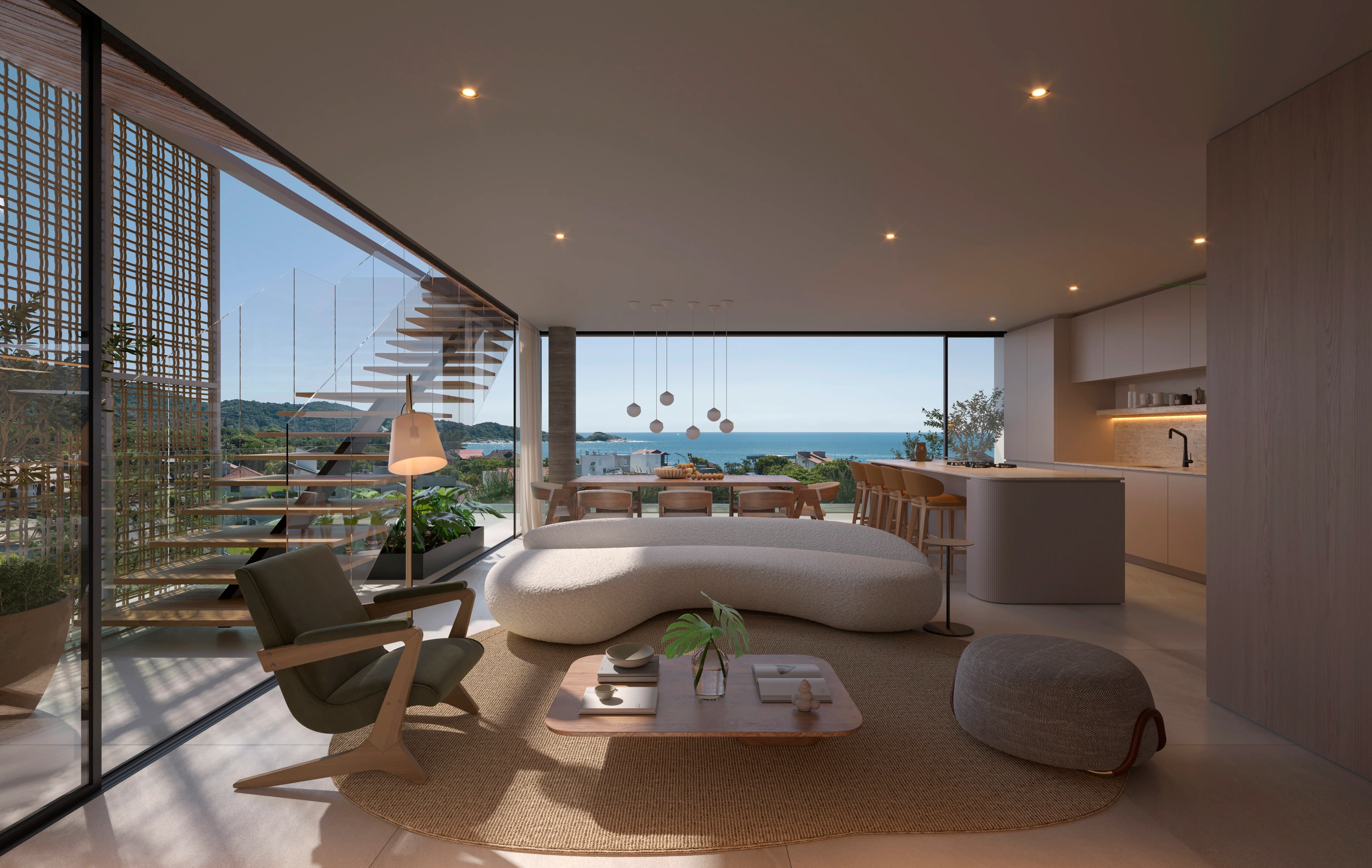 Apt 302 Manacá - Living - vista mar