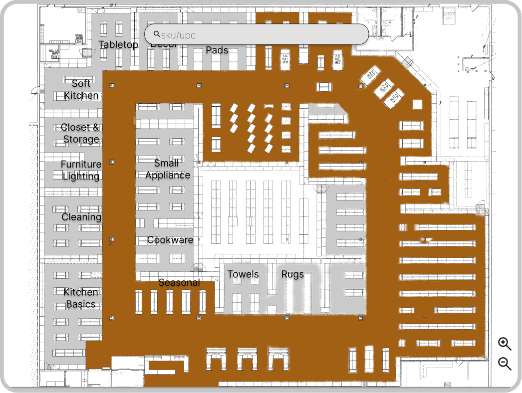 Grayscale wireframes for a mobile retail app featuring subtle accents of blue to highlight primary actions and navigation in the prototype.
