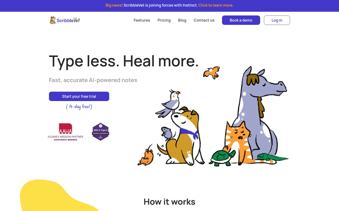 ScribbleVet homepage screenshot