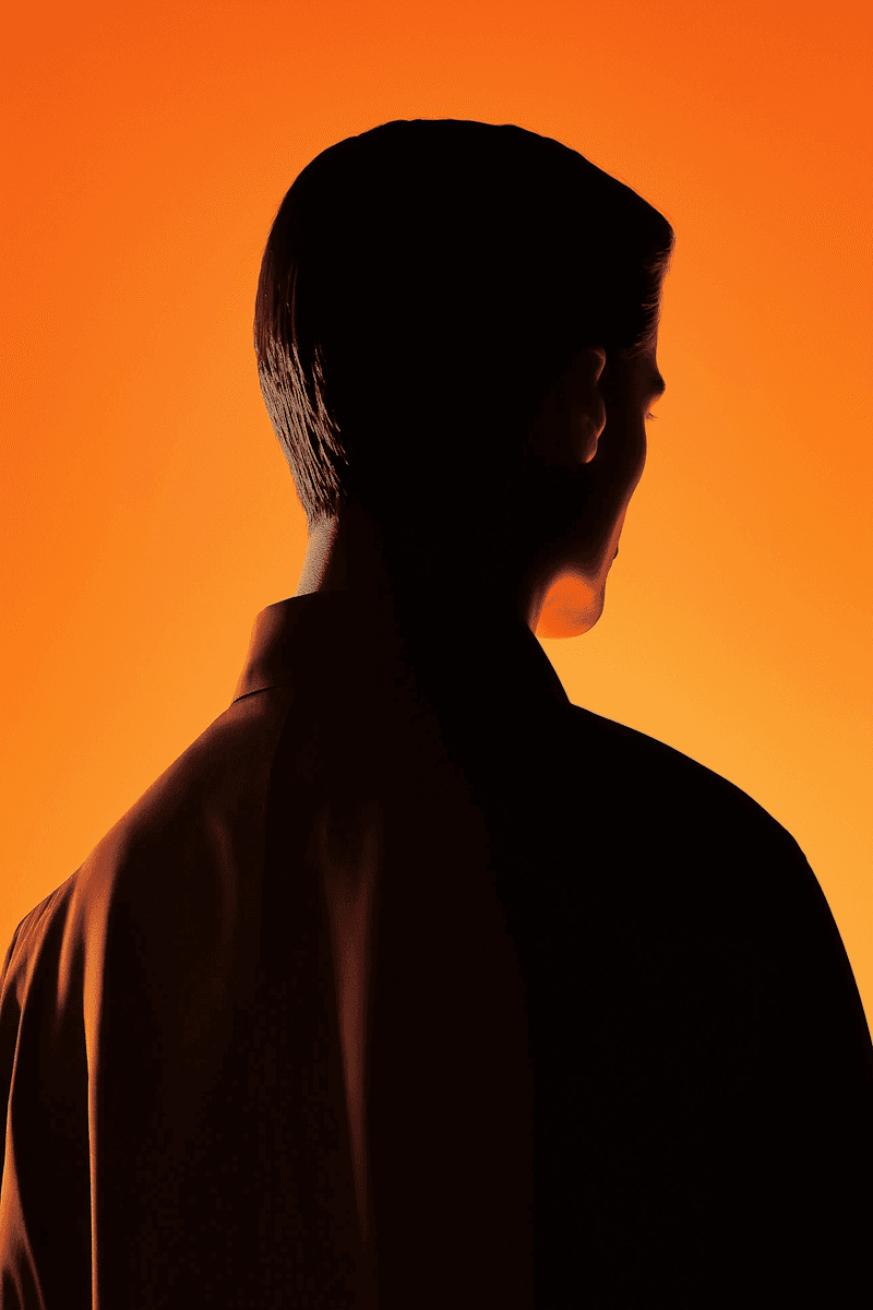 silhouette on orange