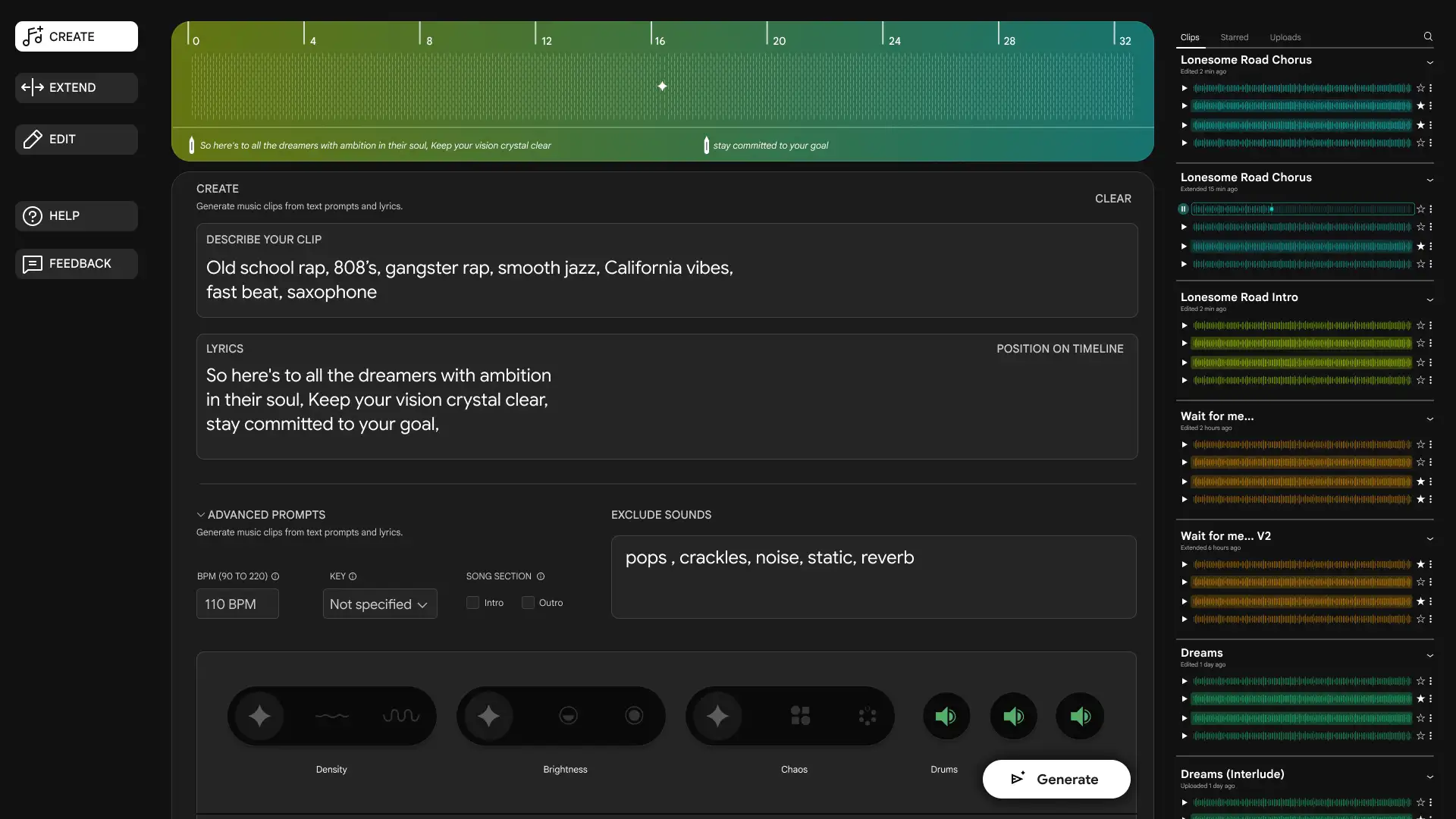 Google Lyria Product Interface