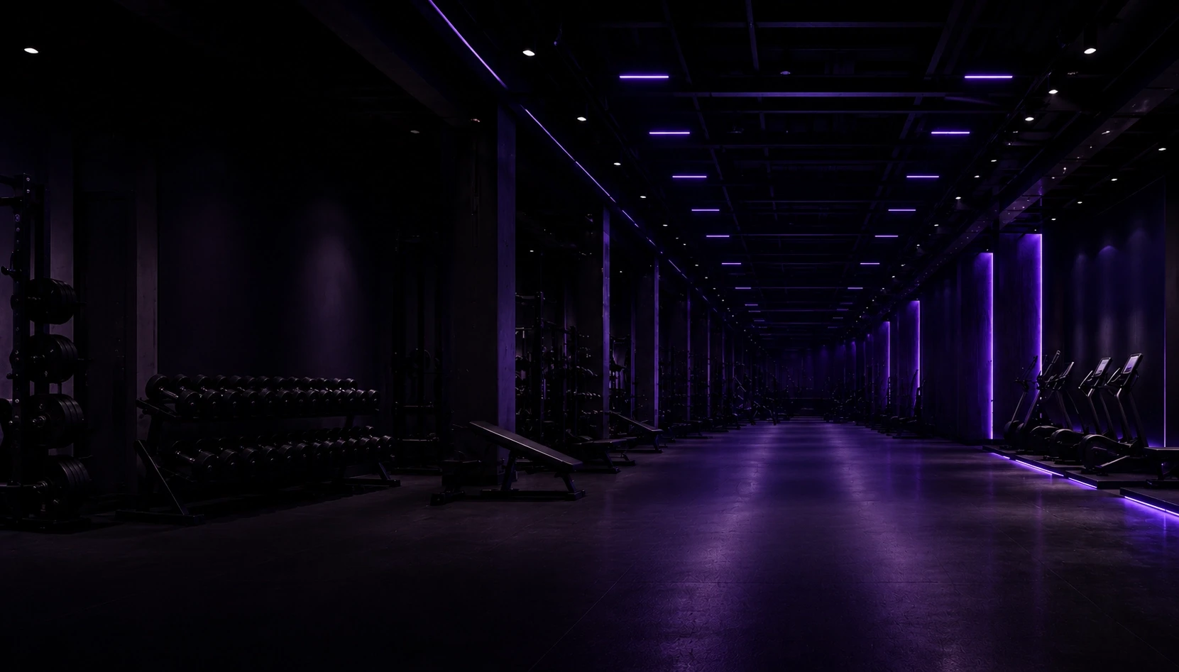 Gym moderne durant la nuit